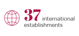37 international establishments