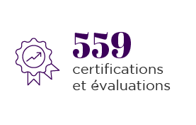 559 certifications et évaluations